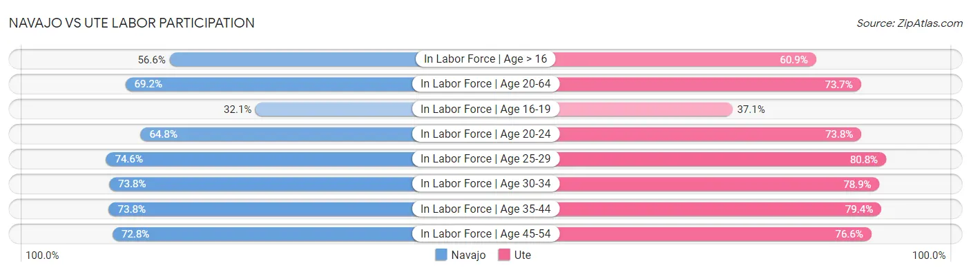 Navajo vs Ute Labor Participation