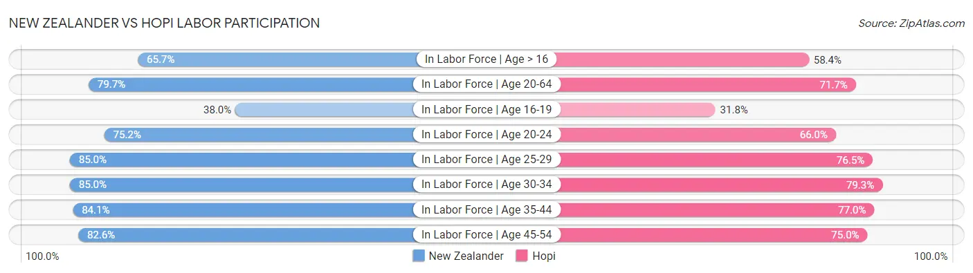 New Zealander vs Hopi Labor Participation