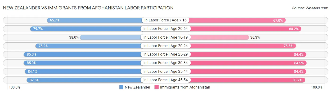 New Zealander vs Immigrants from Afghanistan Labor Participation