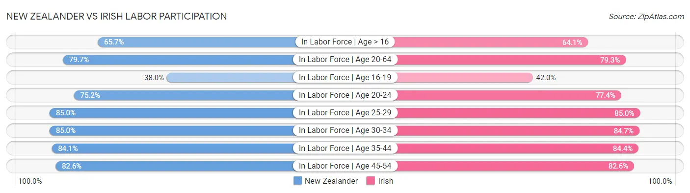 New Zealander vs Irish Labor Participation