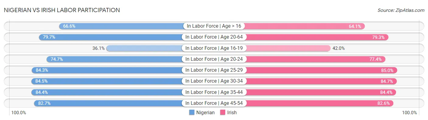 Nigerian vs Irish Labor Participation