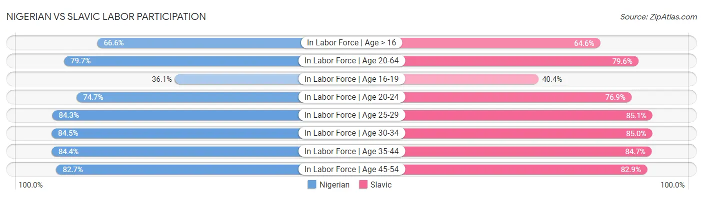 Nigerian vs Slavic Labor Participation