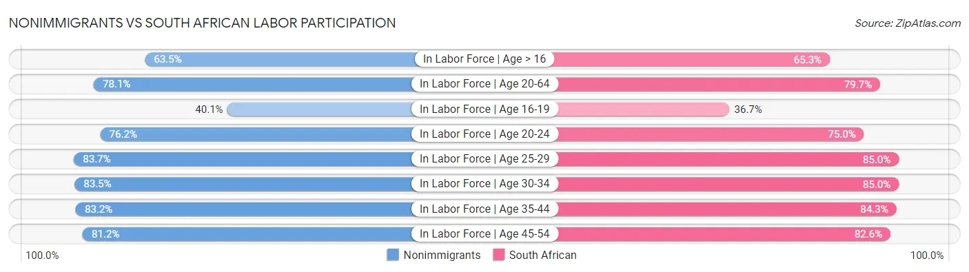 Nonimmigrants vs South African Labor Participation