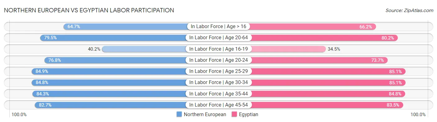 Northern European vs Egyptian Labor Participation