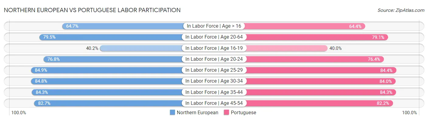 Northern European vs Portuguese Labor Participation