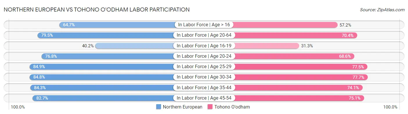 Northern European vs Tohono O'odham Labor Participation