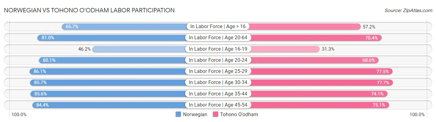 Norwegian vs Tohono O'odham Labor Participation