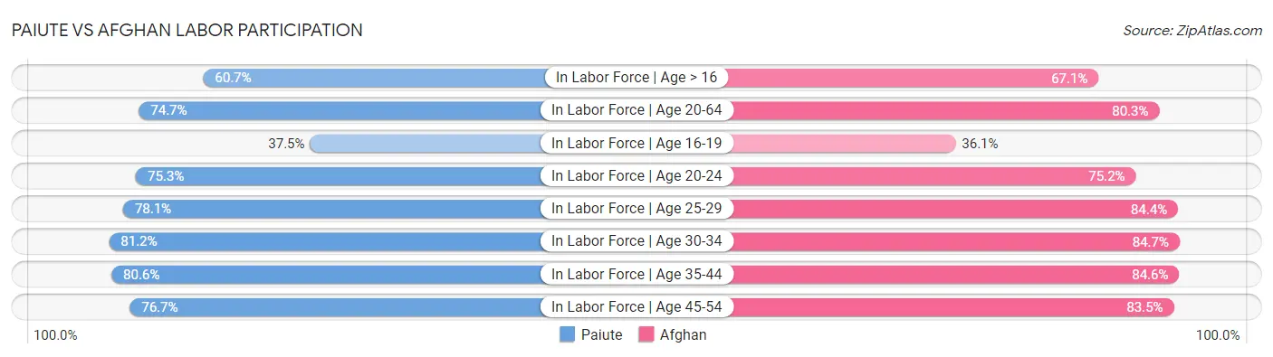 Paiute vs Afghan Labor Participation