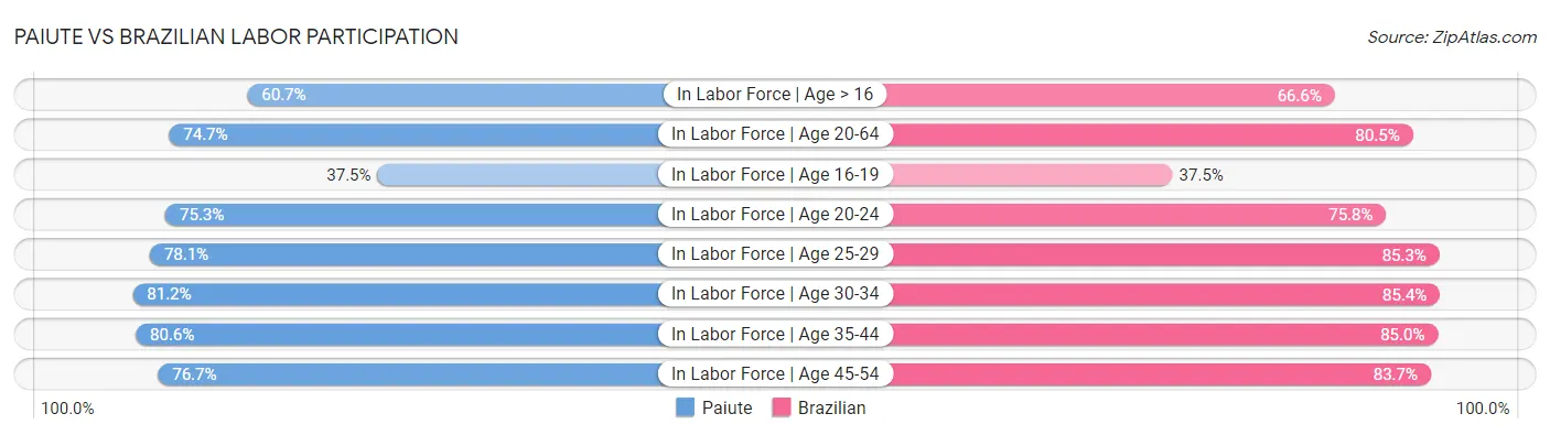 Paiute vs Brazilian Labor Participation