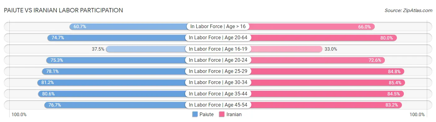 Paiute vs Iranian Labor Participation