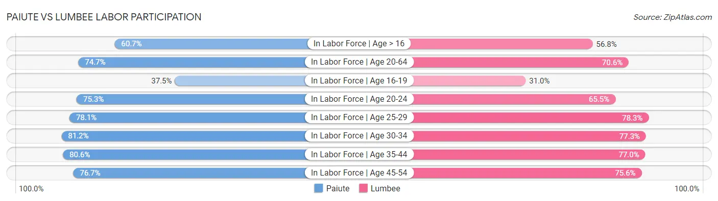 Paiute vs Lumbee Labor Participation
