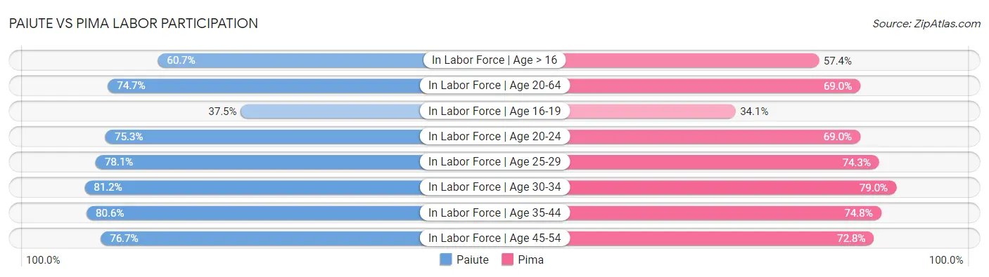 Paiute vs Pima Labor Participation