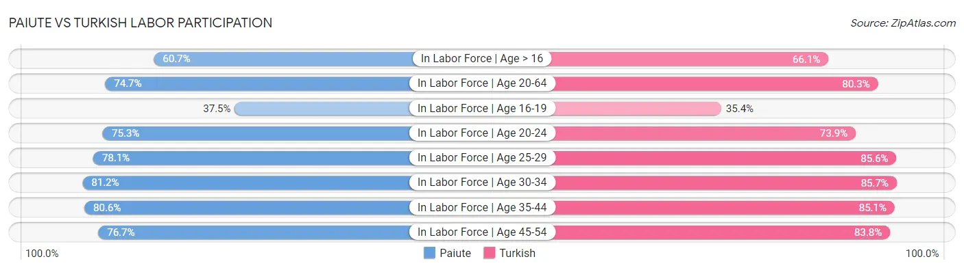 Paiute vs Turkish Labor Participation