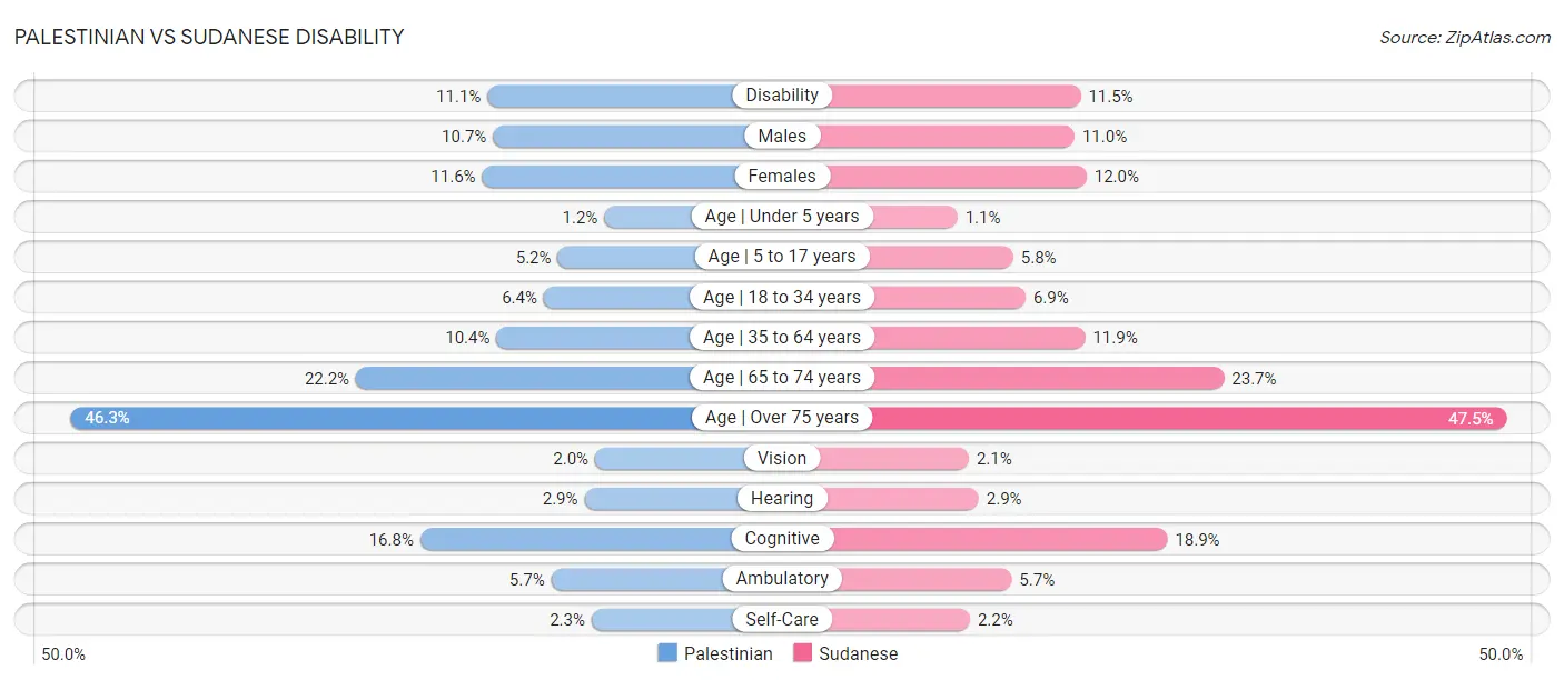 Palestinian vs Sudanese Disability