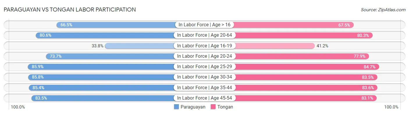 Paraguayan vs Tongan Labor Participation