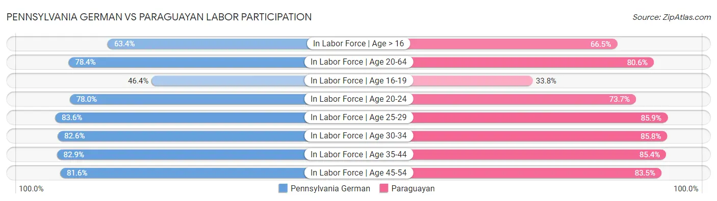 Pennsylvania German vs Paraguayan Labor Participation