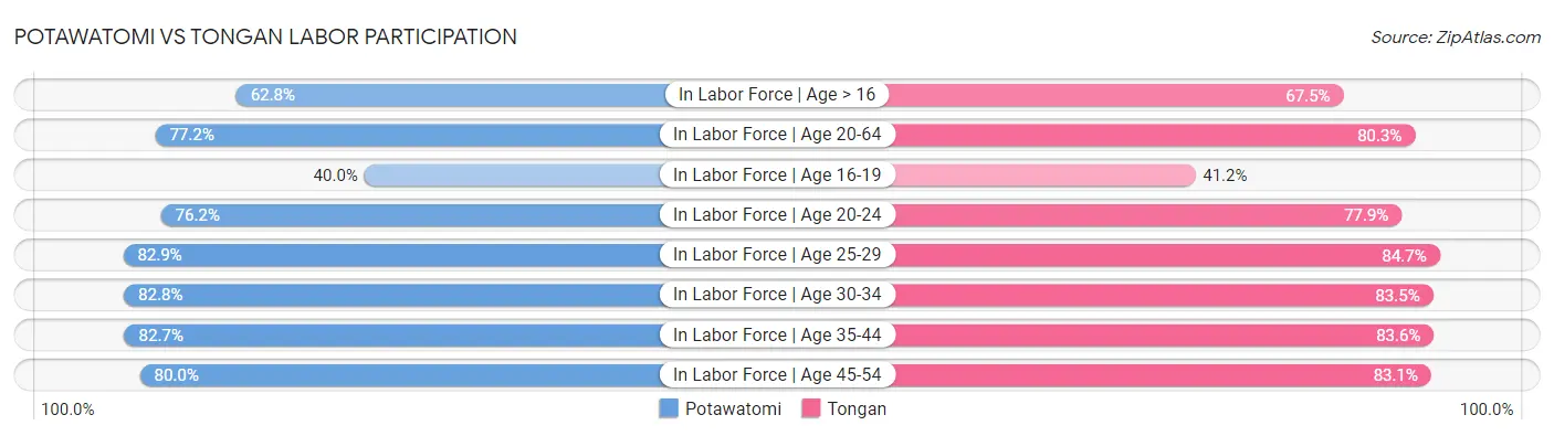 Potawatomi vs Tongan Labor Participation