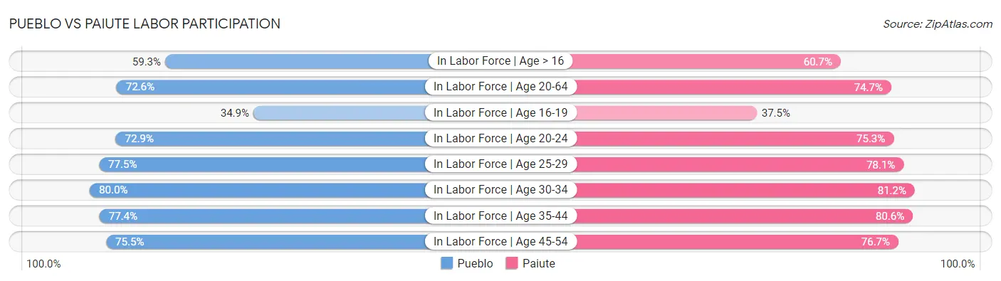 Pueblo vs Paiute Labor Participation