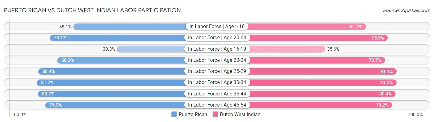 Puerto Rican vs Dutch West Indian Labor Participation