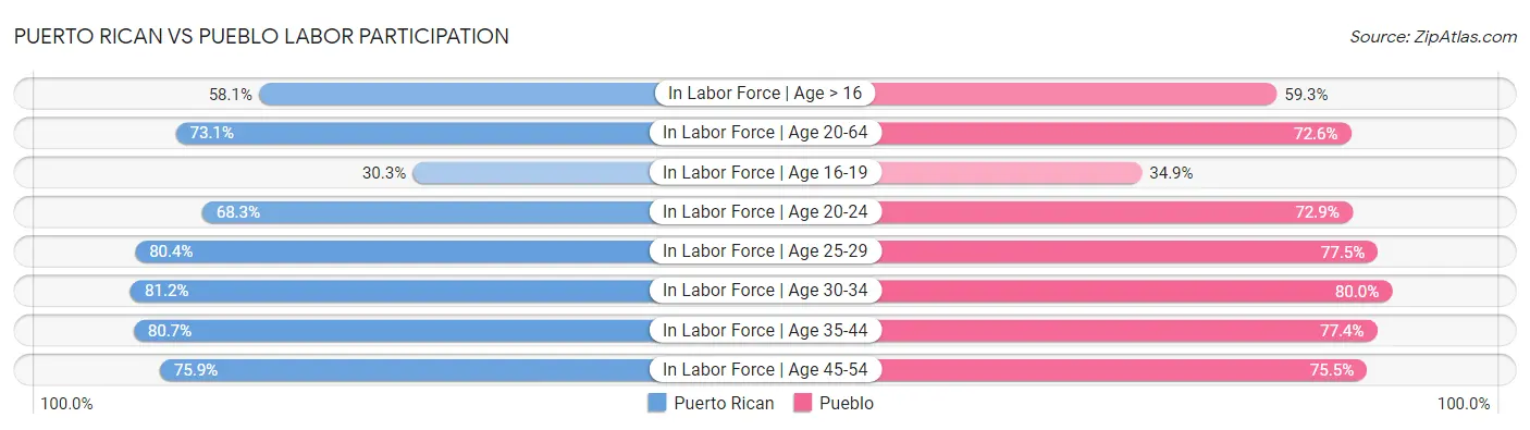 Puerto Rican vs Pueblo Labor Participation