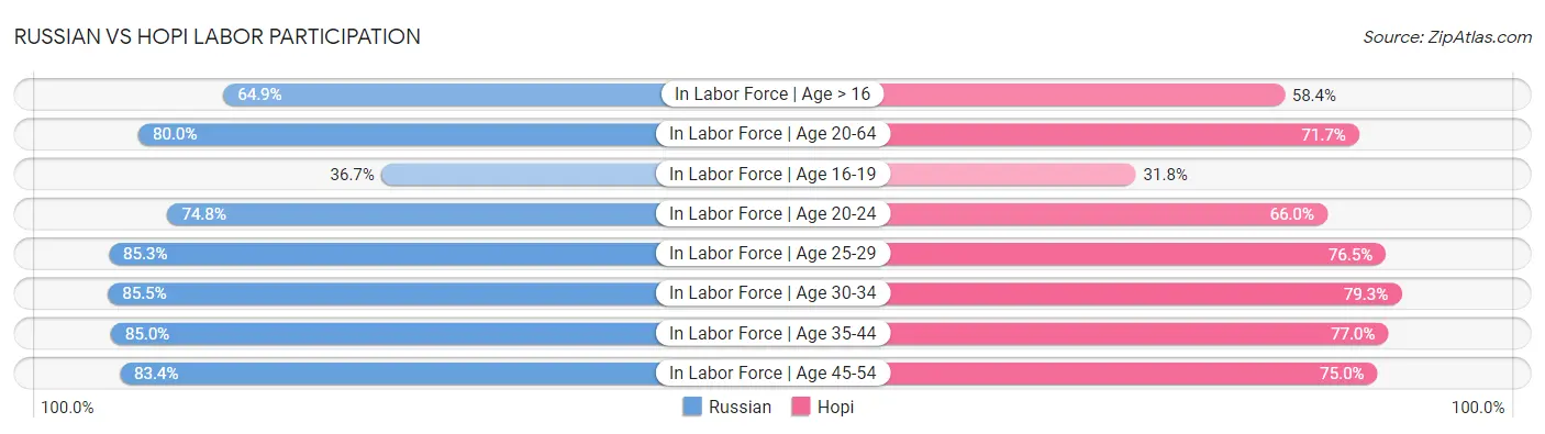 Russian vs Hopi Labor Participation