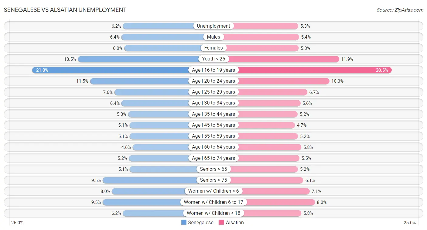 Senegalese vs Alsatian Unemployment