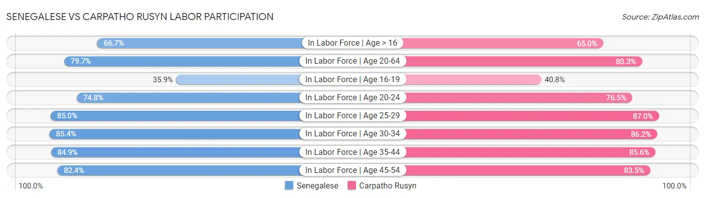 Senegalese vs Carpatho Rusyn Labor Participation