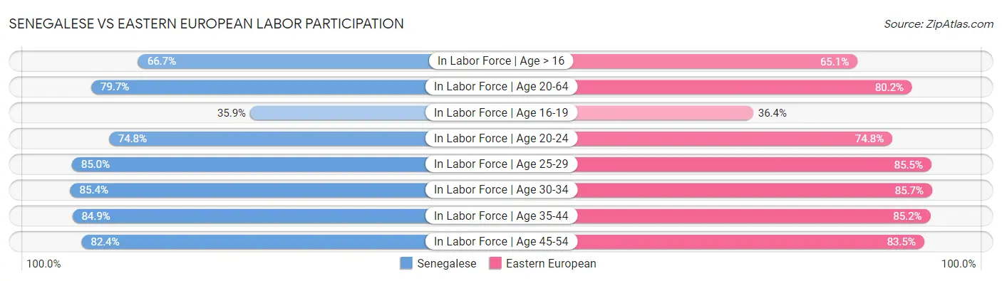 Senegalese vs Eastern European Labor Participation