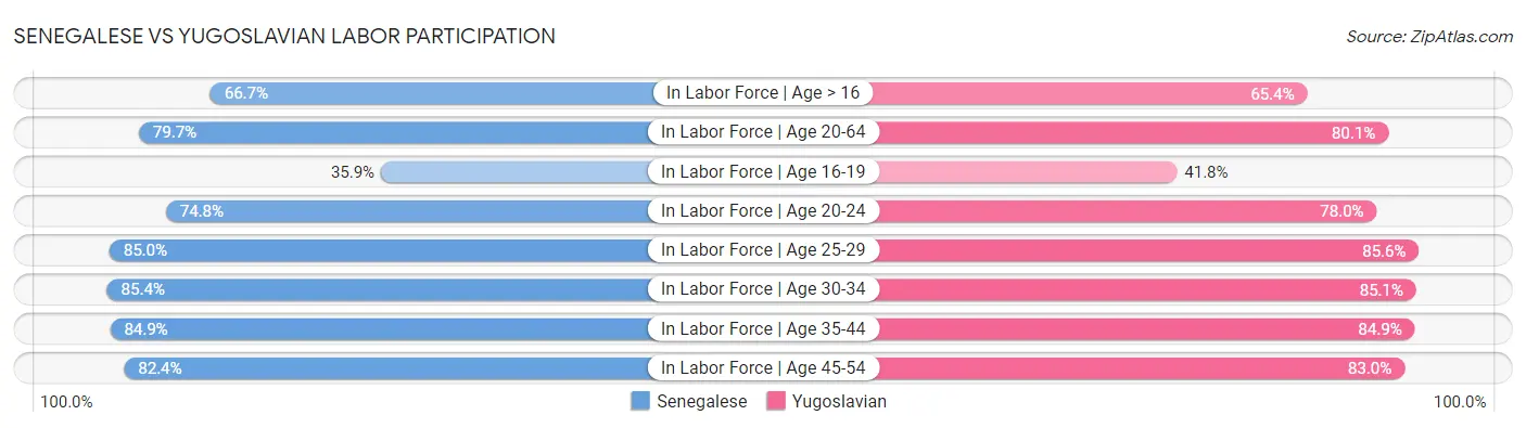 Senegalese vs Yugoslavian Labor Participation