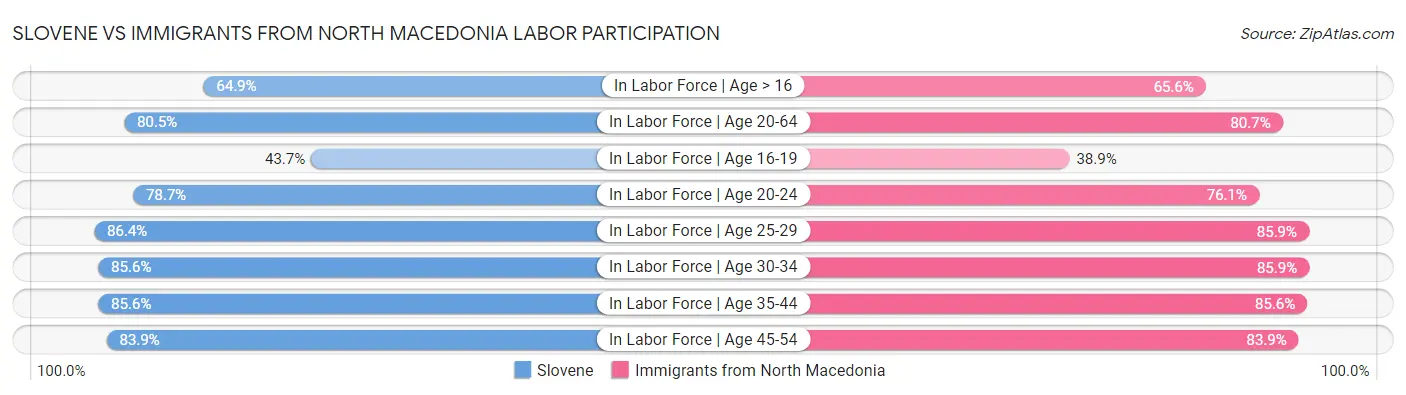 Slovene vs Immigrants from North Macedonia Labor Participation