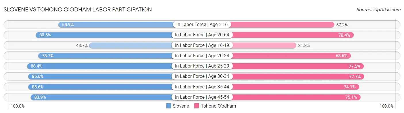 Slovene vs Tohono O'odham Labor Participation