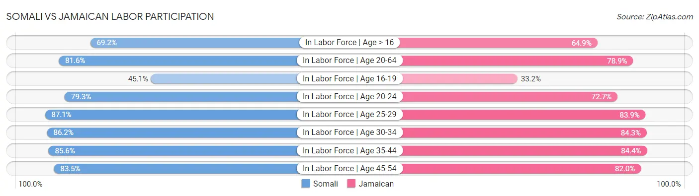 Somali vs Jamaican Labor Participation