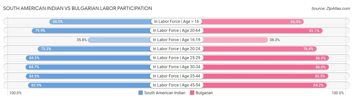South American Indian vs Bulgarian Labor Participation