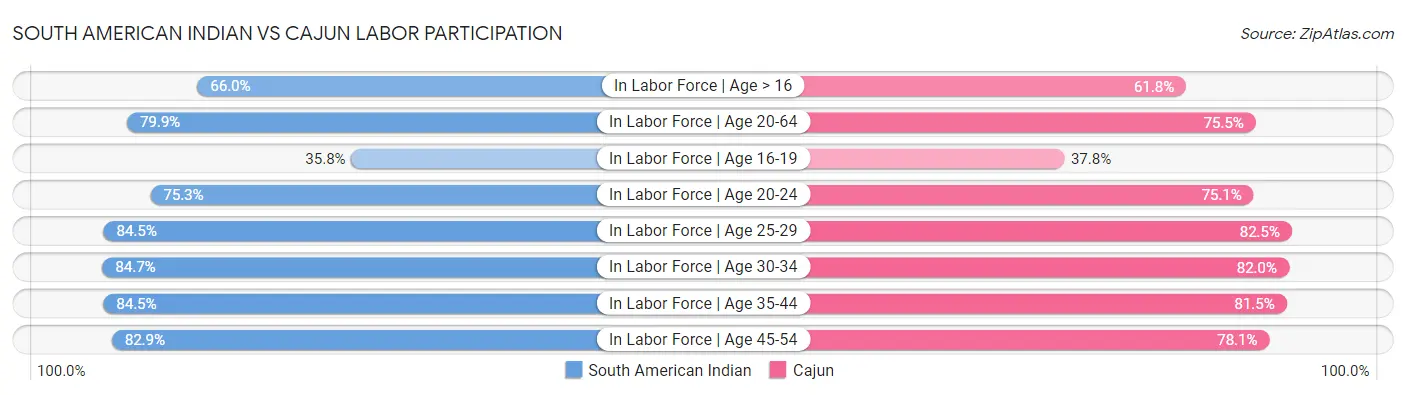 South American Indian vs Cajun Labor Participation