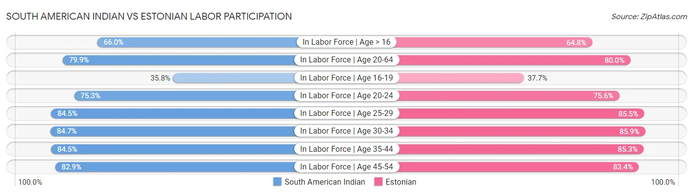 South American Indian vs Estonian Labor Participation