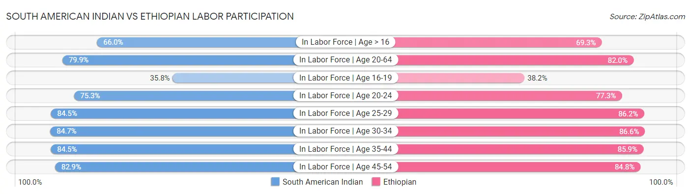 South American Indian vs Ethiopian Labor Participation
