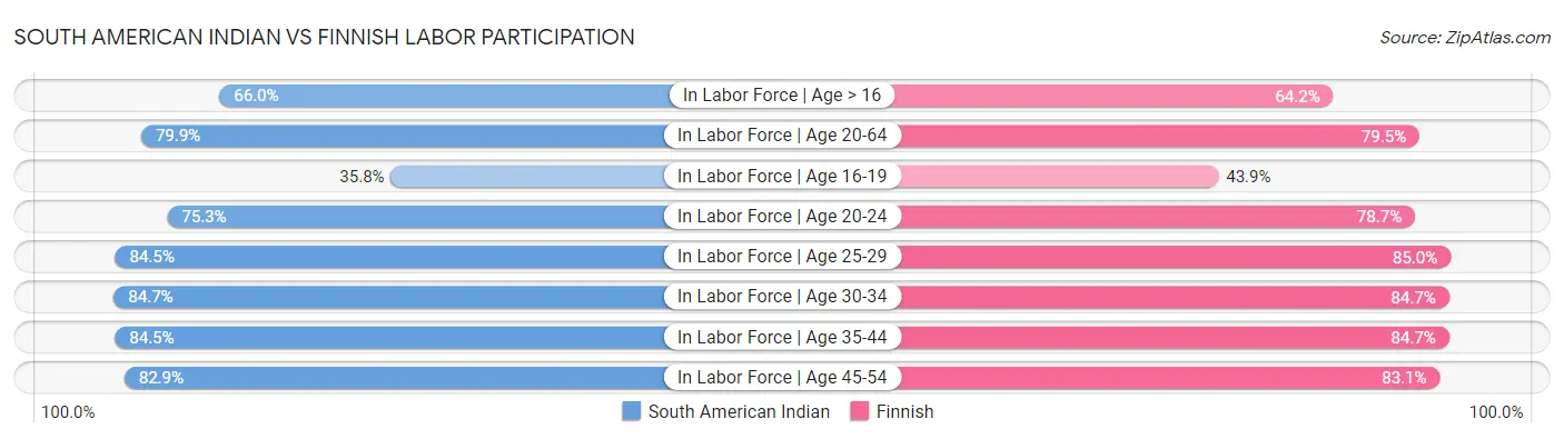 South American Indian vs Finnish Labor Participation