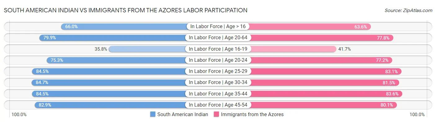 South American Indian vs Immigrants from the Azores Labor Participation