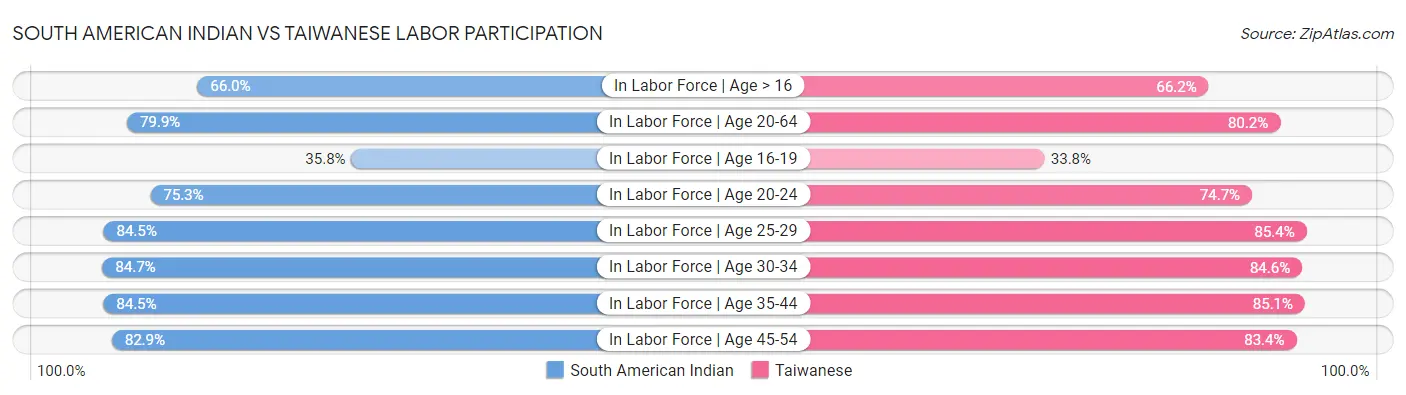 South American Indian vs Taiwanese Labor Participation