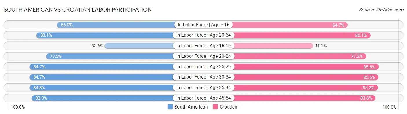 South American vs Croatian Labor Participation