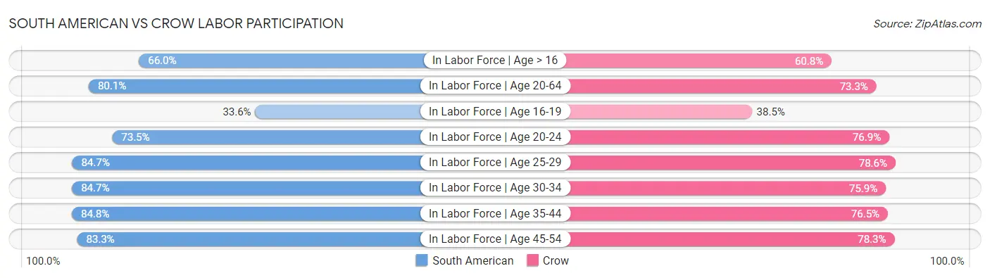 South American vs Crow Labor Participation