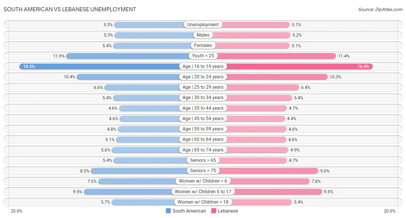 South American vs Lebanese Unemployment