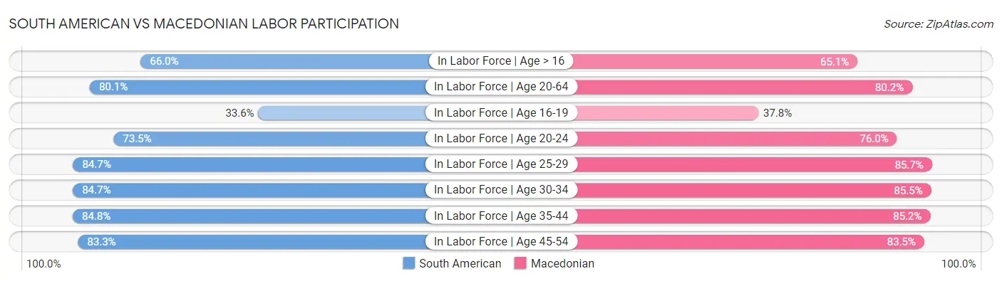 South American vs Macedonian Labor Participation