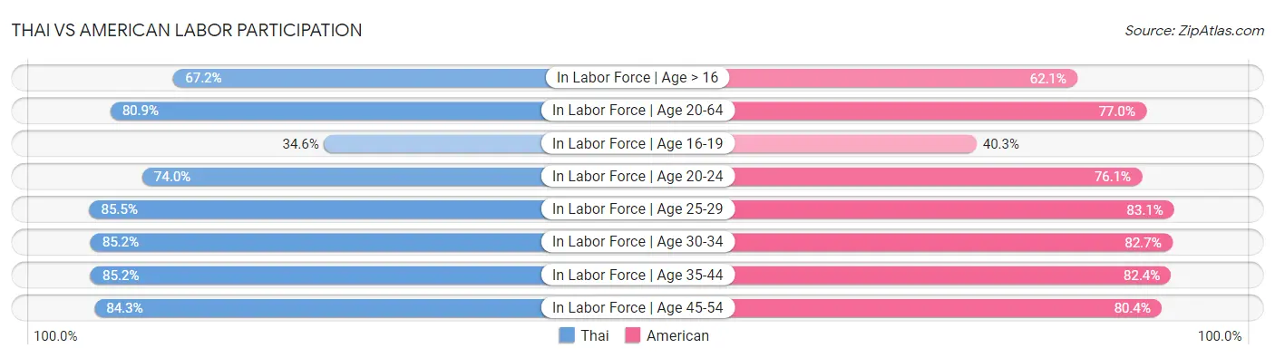 Thai vs American Labor Participation