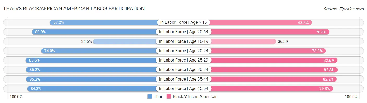 Thai vs Black/African American Labor Participation