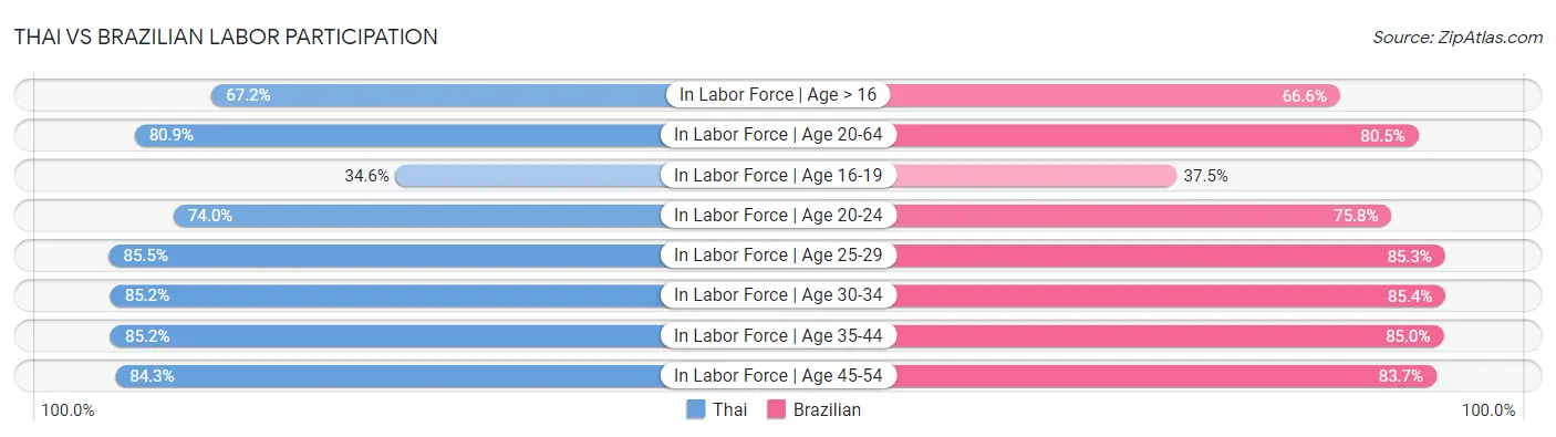 Thai vs Brazilian Labor Participation