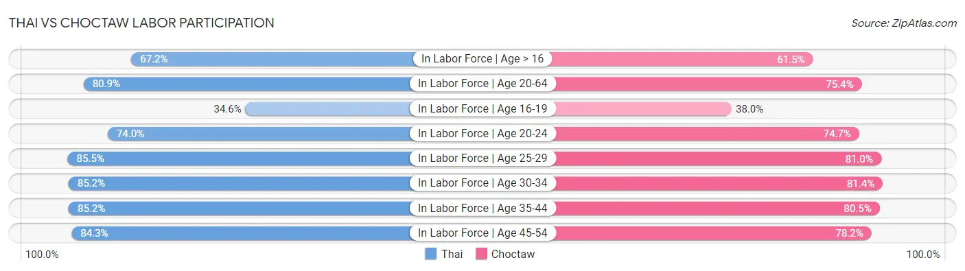 Thai vs Choctaw Labor Participation
