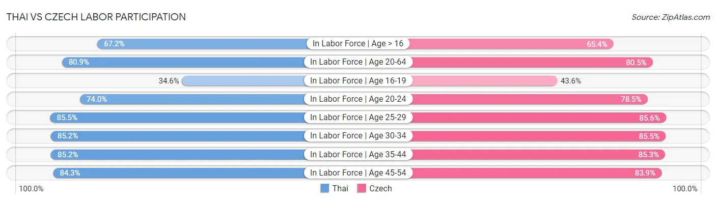 Thai vs Czech Labor Participation
