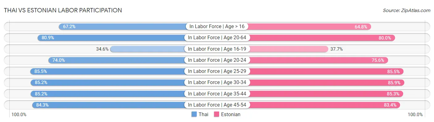 Thai vs Estonian Labor Participation