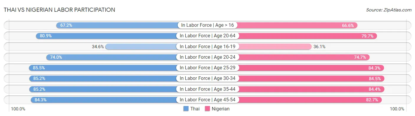 Thai vs Nigerian Labor Participation